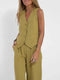 Aiden Zweiteiliges Outfit aus elegantem Leinen | Eng anliegende Weste & weite Hose