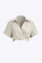 Victoria Leinen Damen Crop Shirt mit Crossover-Detail | Kurzes Sommeroberteil mit Stil