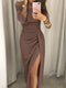 Nola Glitzerkleid für Party und Gala | Off-Shoulder Design mit Schlitz und schmeichelnder Drapierung