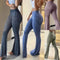 Damen Capris | Hohe Taille, Flared Bein, Y2K Streetstyle, Modische Lange Hosen