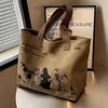 Damen Handtasche aus Canvas | Klassisches Design & Geräumig mit Reißverschluss