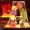 Harzlampe mit getrockneten Blumen und personalisiertem Brief | Dekoratives LED-Nachtlicht
