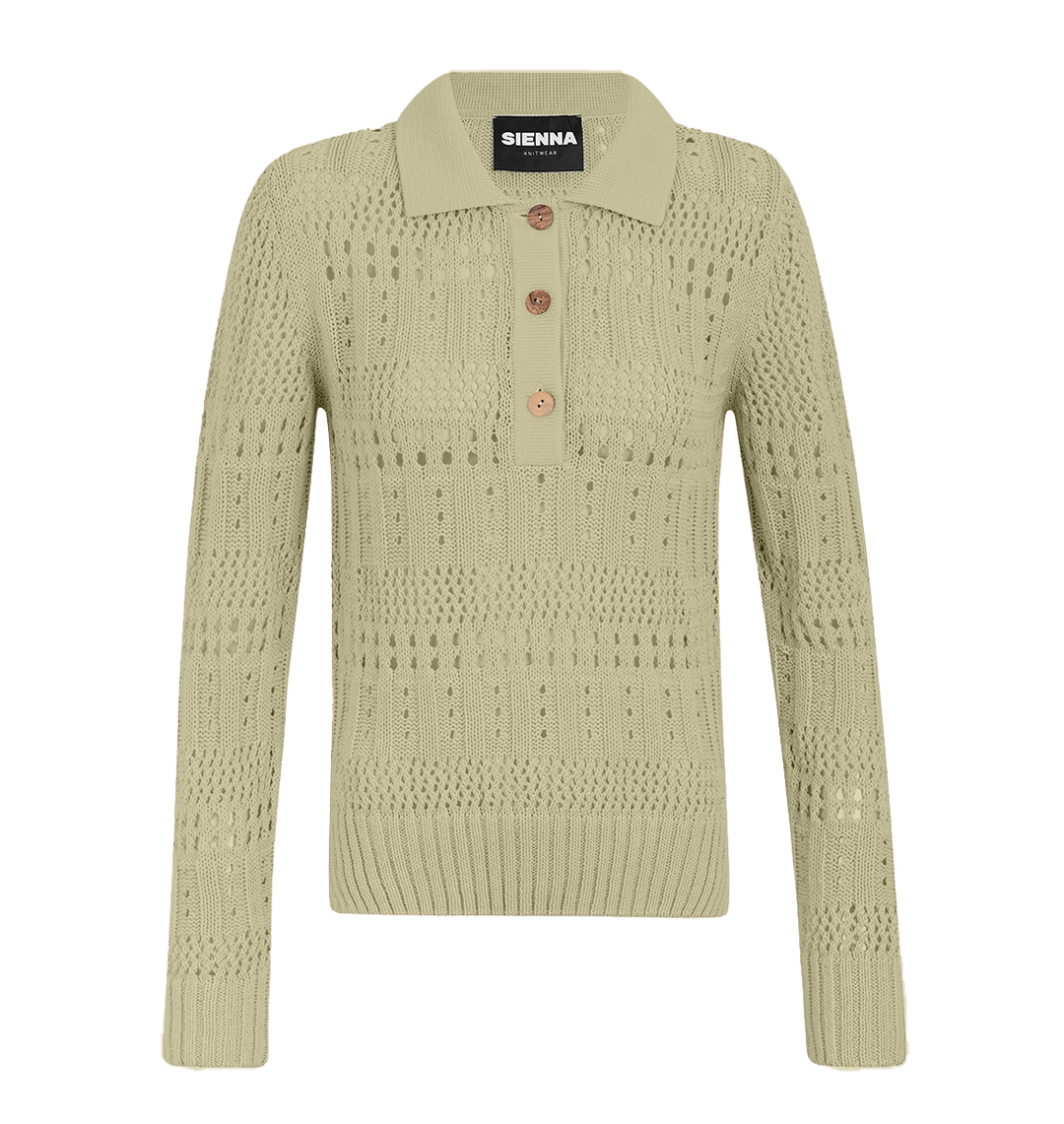 Levoire Lässige grüne Baumwollstrickjacke für Frauen | Sommerliche Eleganz und Komfort