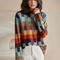 Adalynn Mehrfarbig karierter Pullover Oversize-Schnitt | Komfort & gewagter Stil