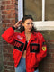 Ailyn Damen Rennfahrerjacke im Oversize-Stil | Motorsport-Look mit Farbblöcken & Patches