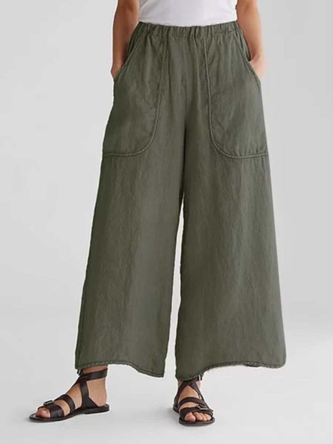 Weite Leinenhose mit Komfortbund | Leinen | Lässig & Luftig