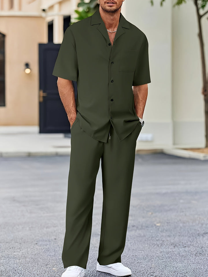Langarmshir Set t und Hose | Baumwollmix Modern & Bequem