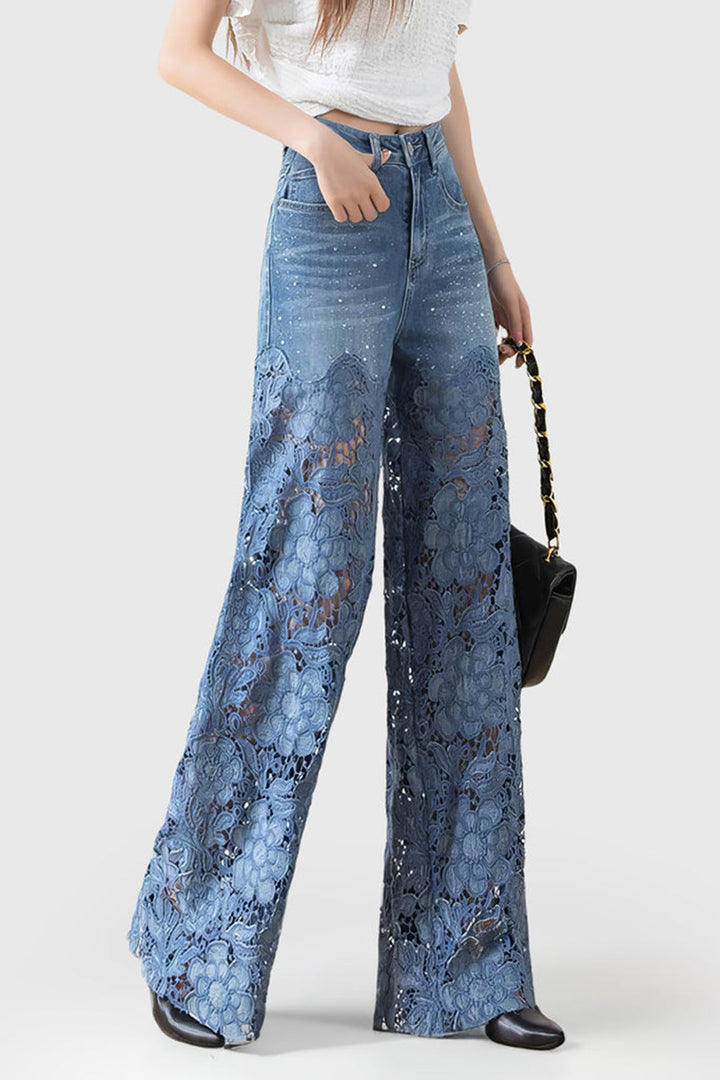 Valeria Skinny Damenjeans | Figurbetonte High-Waist Denim mit Spitzeinsatz & Stretch-Komfort