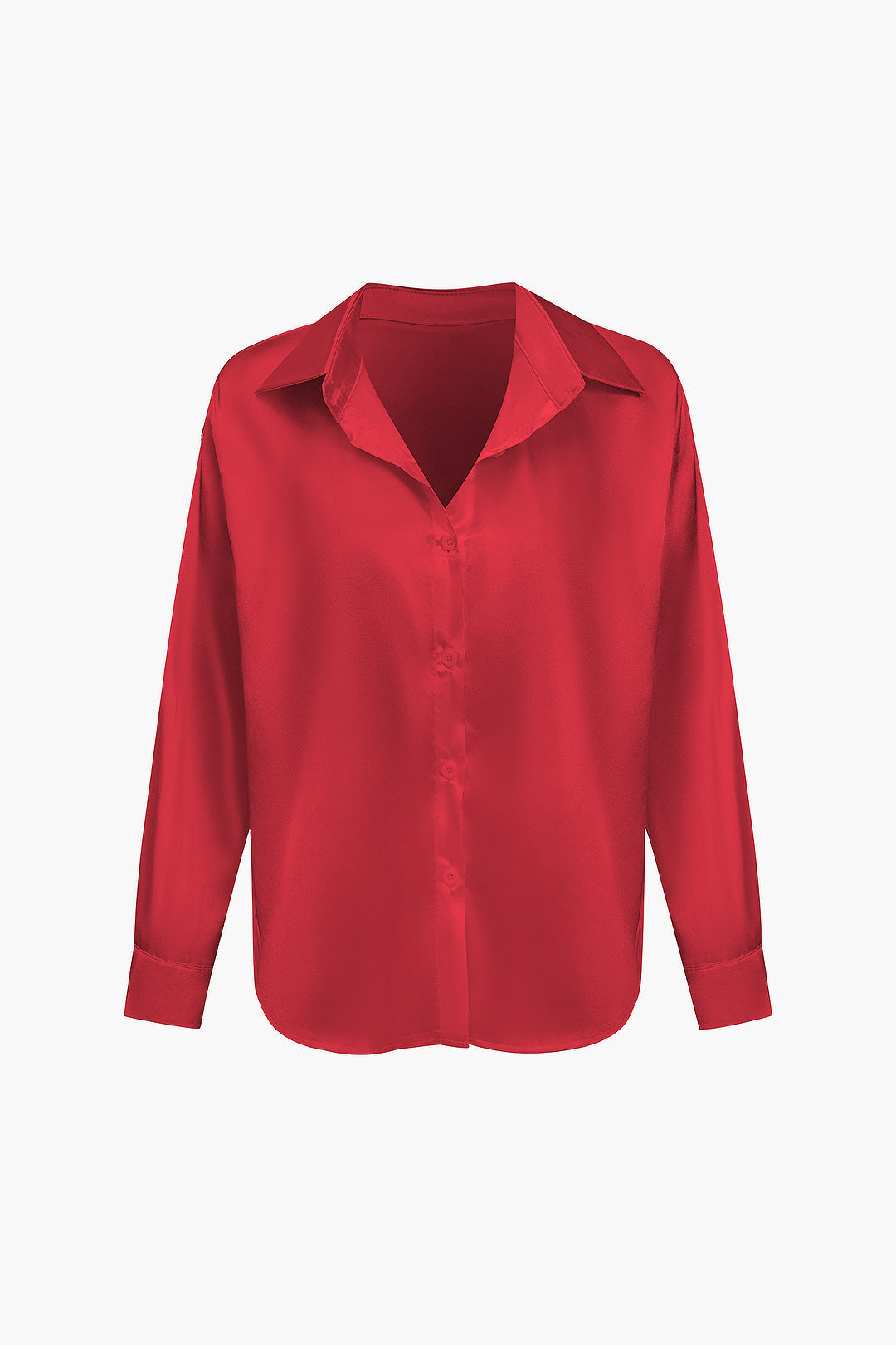 Lillian Satinbluse für Damen | Elegantes Langarmhemd mit lockerer Passform & zeitlosem Design