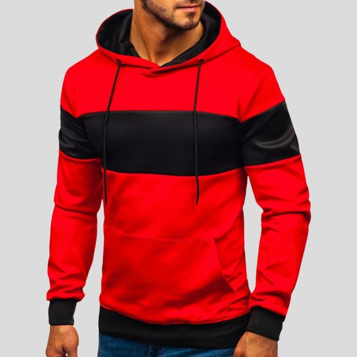 Enzo Warmer Kapuzenpullover mit Fronttaschen | Dynamisches Tricolor-Design und absoluter Tragekomfort