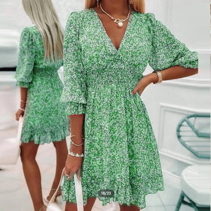 Laureen | Bequemes Kleid mit Blumenprint für Frauen | Eleganz und Bequemlichkeit für den Sommer