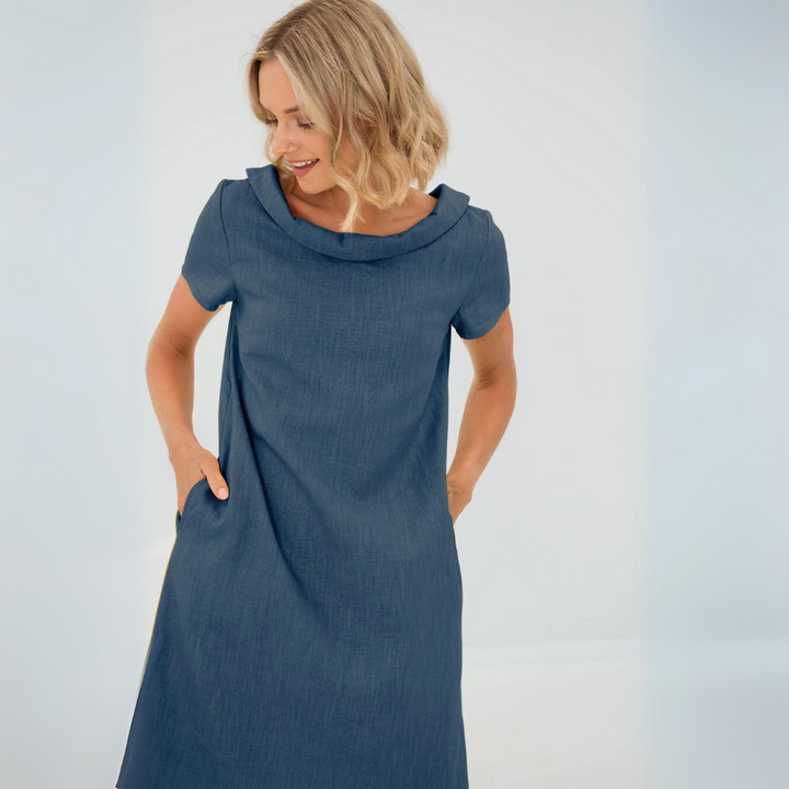 Alina Leinen Kleid mit Taschen | Weich & Atmungsaktiv | Perfekt für den Sommer