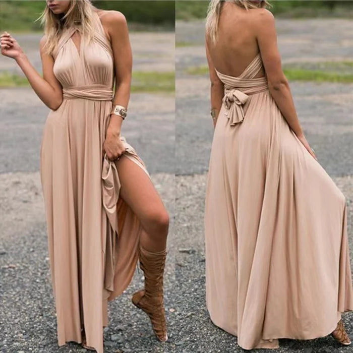 Eliane Wickelkleid für Damen | Midikleid mit V-Ausschnitt & Bindegürtel in fließender Silhouette