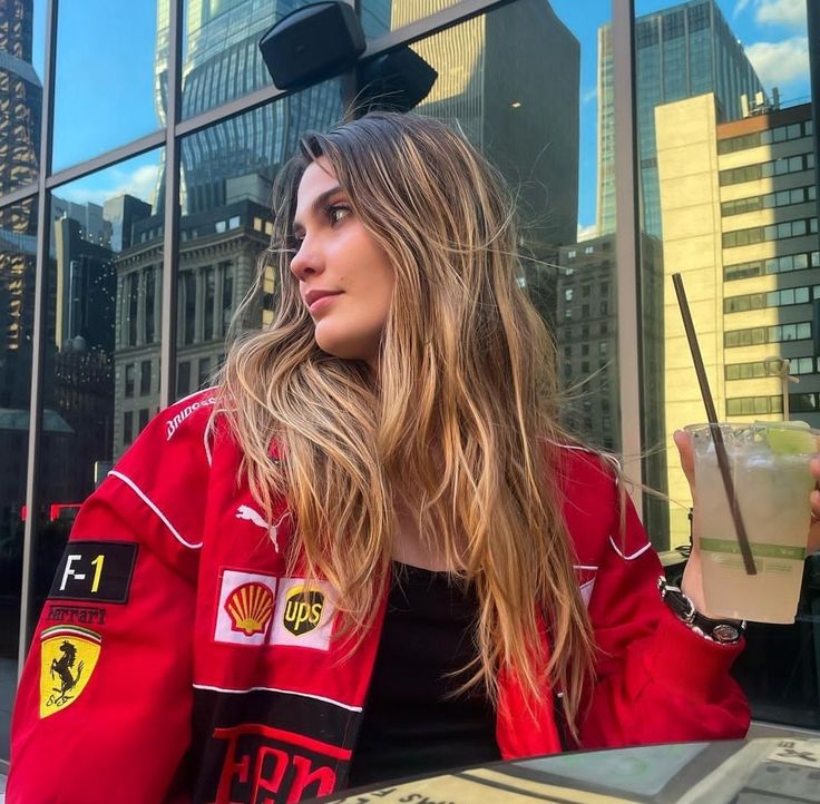 Ailyn Damen Rennfahrerjacke im Oversize-Stil | Motorsport-Look mit Farbblöcken & Patches