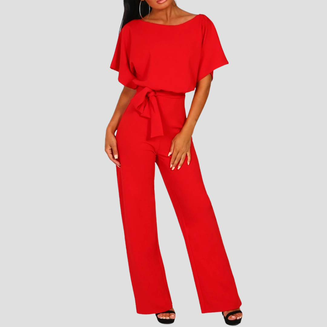 Beline | Eleganter Jumpsuit mit Gürtel | Fliessende Silhouette & Lässiger Look