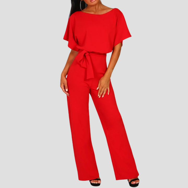 Beline | Eleganter Jumpsuit mit Gürtel | Fliessende Silhouette & Lässiger Look