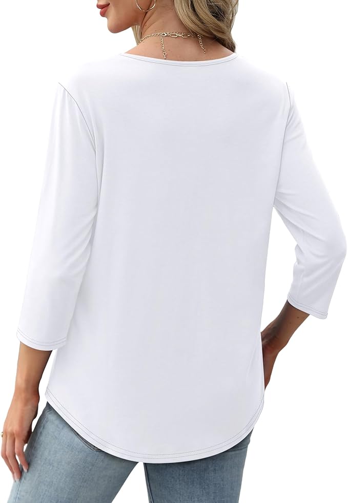 Afke Damen Oberteil mit Struktur und 3/4-Ärmeln | Bequemes Shirt für Büro & Freizeit