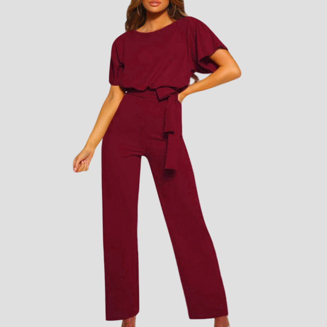 Beline | Eleganter Jumpsuit mit Gürtel | Fliessende Silhouette & Lässiger Look