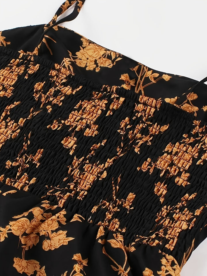 Lila Ärmelloses Blumenkleid für Frauen | Herz-Ausschnitt & Romantischer Stil