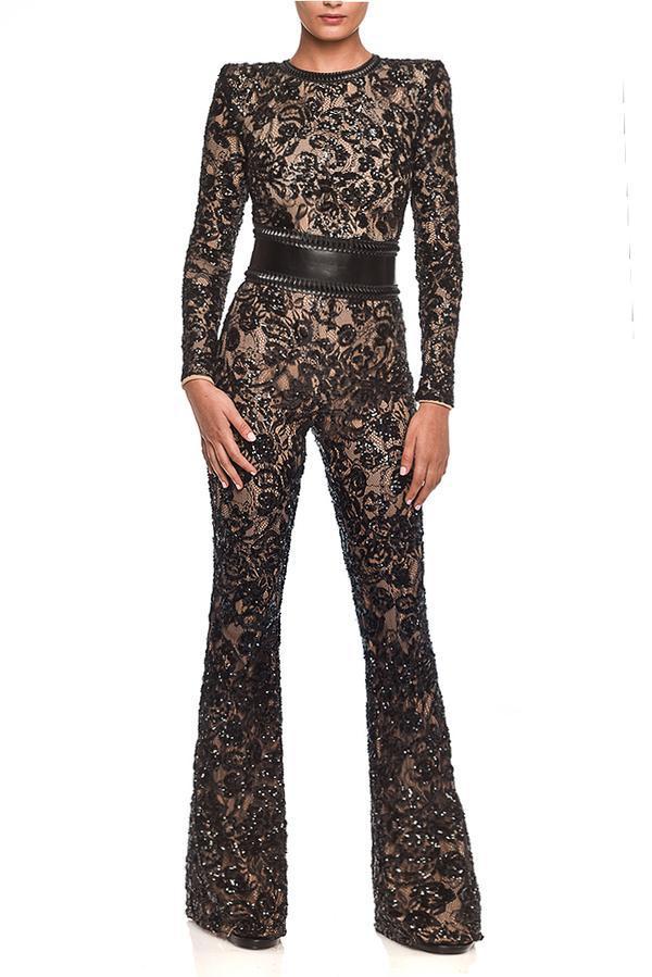 Lynn Damen Spitzen-Jumpsuit Slim | Elegant, Figurbetont, Vielseitig