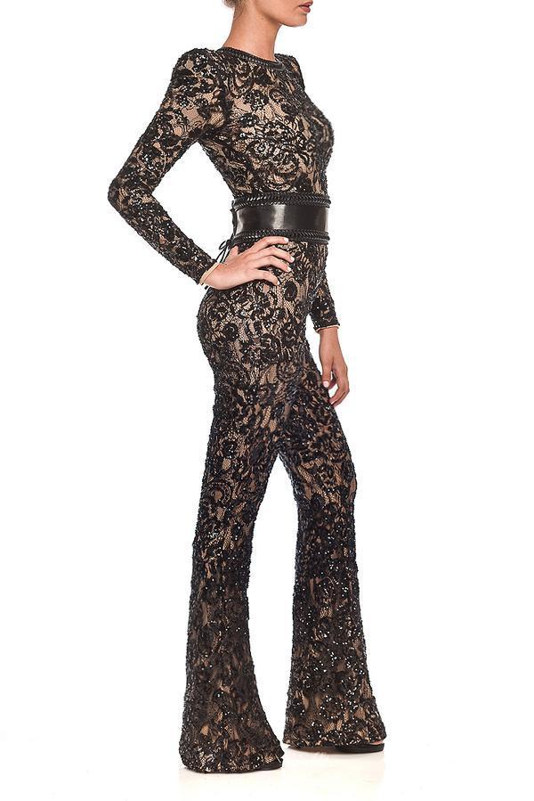 Lynn Damen Spitzen-Jumpsuit Slim | Elegant, Figurbetont, Vielseitig