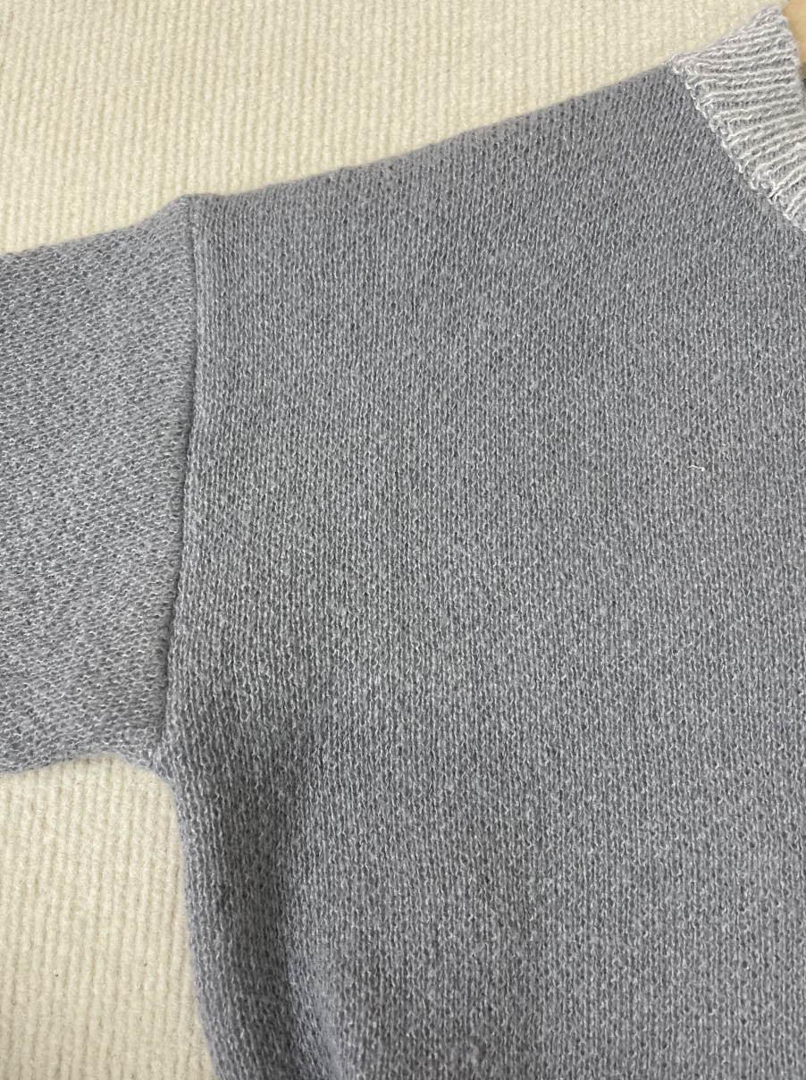 Ninon Pullover Grau Unifarben | Langarm aus weichem Baumwollgemisch