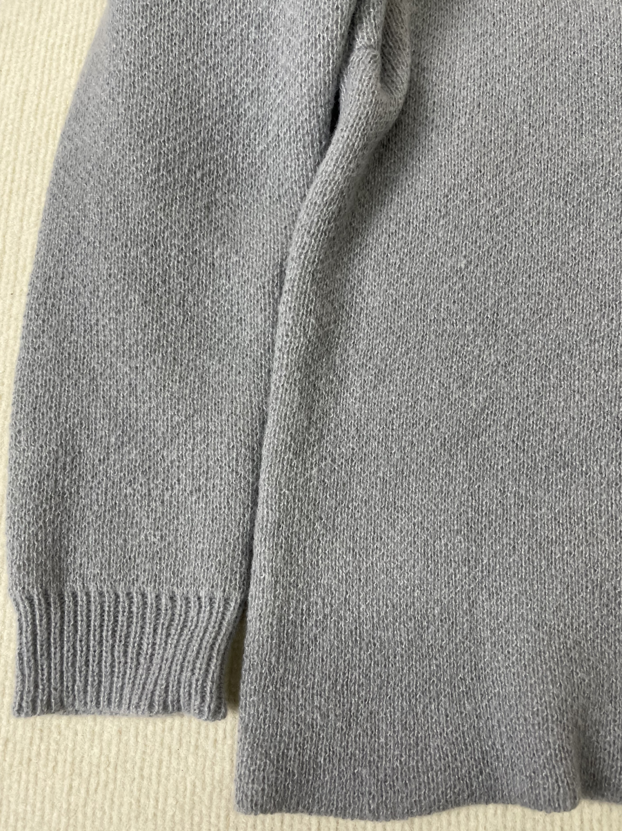 Ninon Pullover Grau Unifarben | Langarm aus weichem Baumwollgemisch