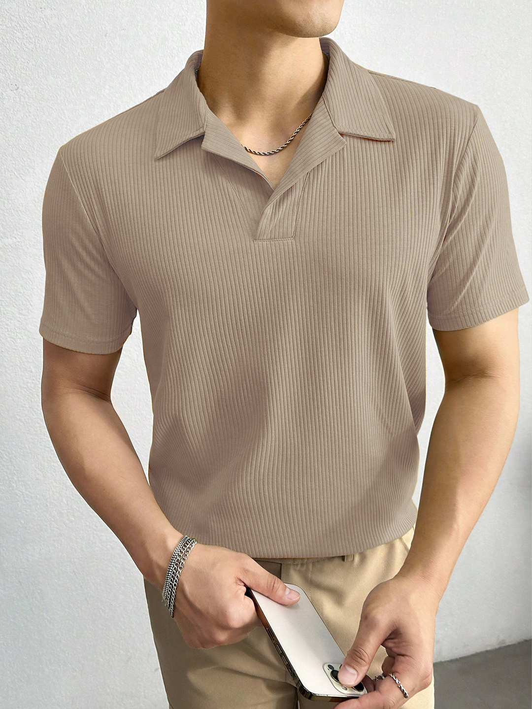 ALESSO RIBBED POLO SHIRT