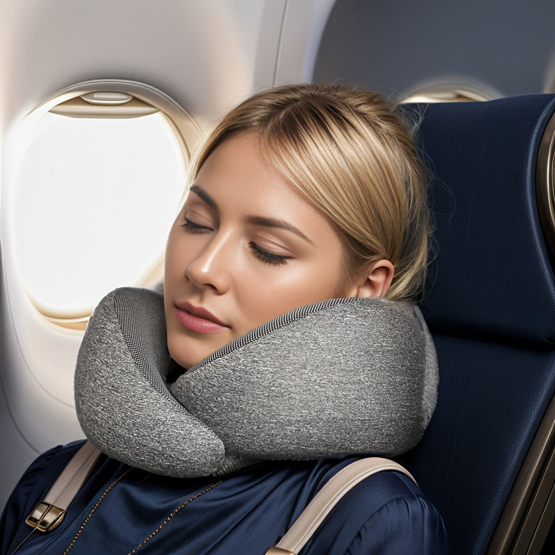 Almohada de viaje de espuma viscoelástica ComfyTravel, gris suave | Comodidad y soporte