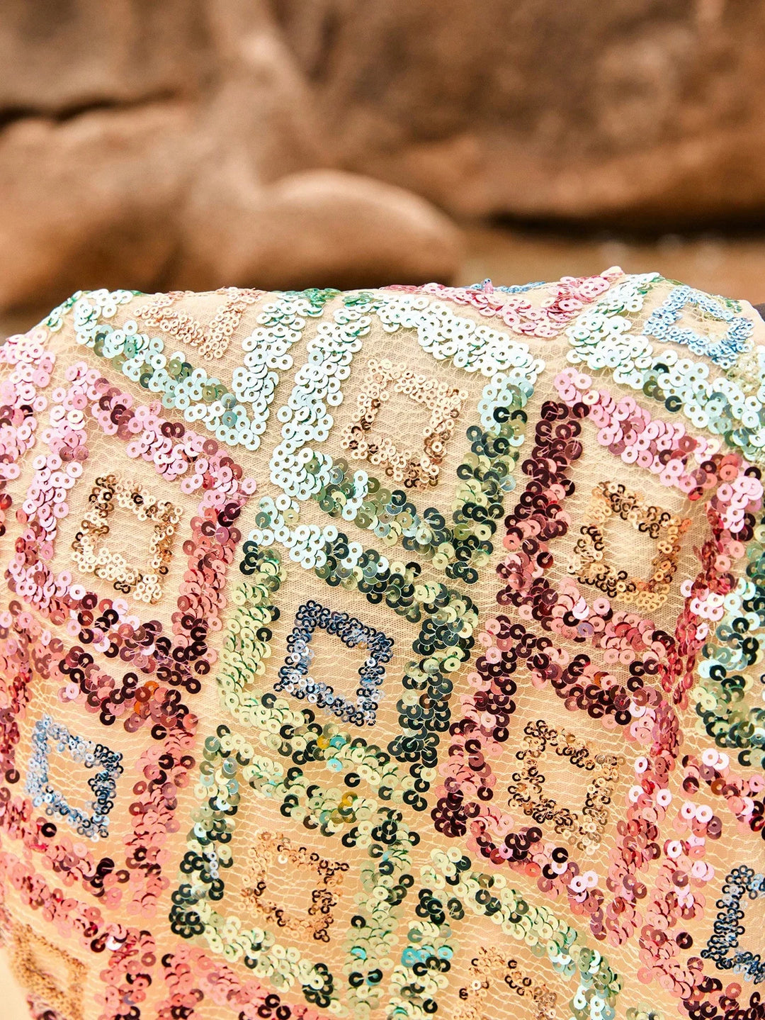 Neila | Minirock mit Pailletten und Colourblock-Design