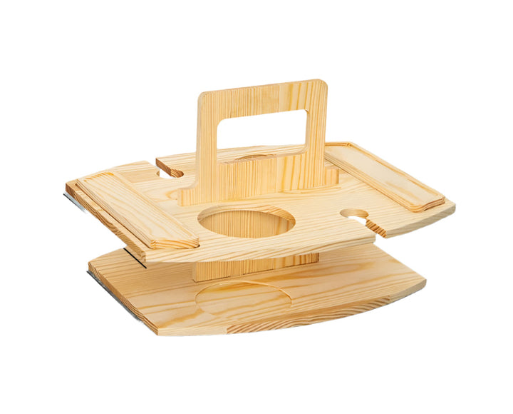 Tragbarer Weintisch aus Holz für Picknicks 36x31x26cm Geräumige Servierfläche