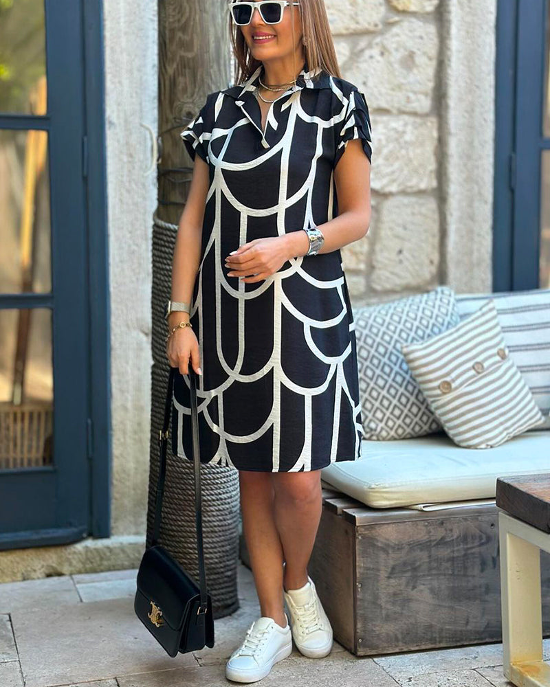 Reina | Modisches Midikleid für Frauen mit Grafikprint - zeitlos & vielseitig
