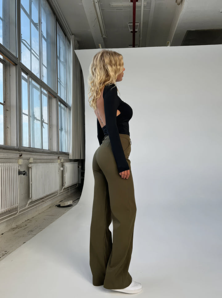 Lena Casual Wide Leg Trousers – Hoch Taillierte Hose mit Weiten Beinen für Vielseitigen Stil