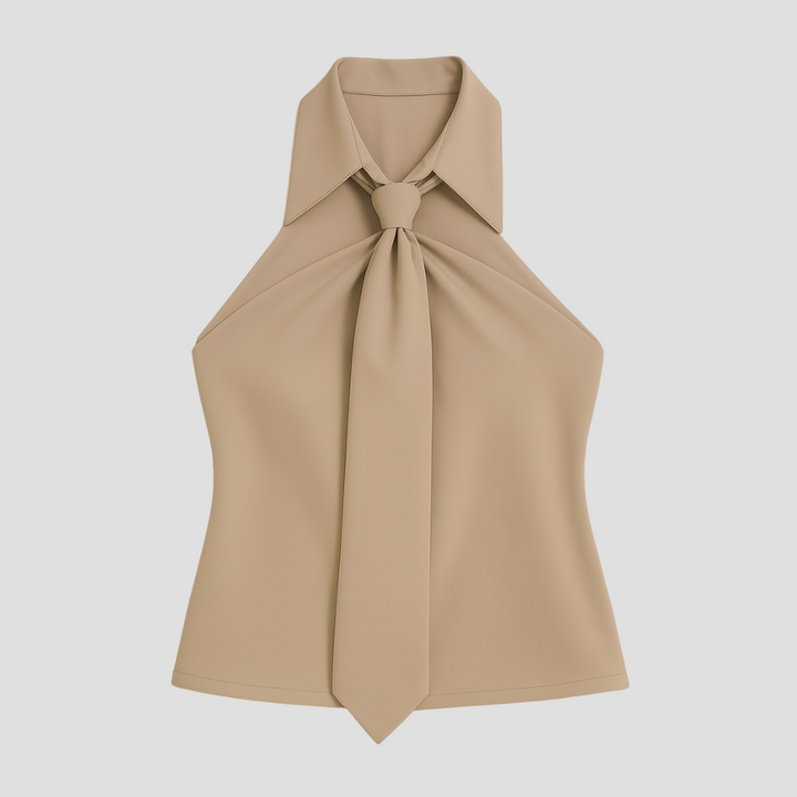 Mirella Bluse Halter Kragen Frau | Elegante Linien & Sommerliche Leichtigkeit