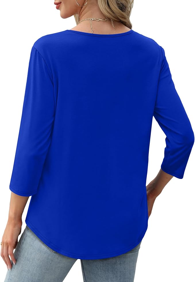 Afke Damen Oberteil mit Struktur und 3/4-Ärmeln | Bequemes Shirt für Büro & Freizeit