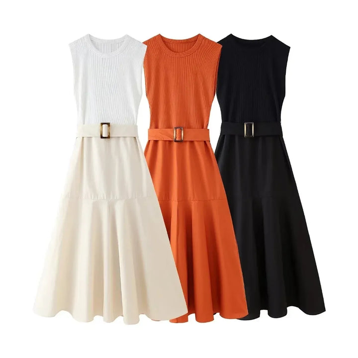 Ditta | Lässiges Sommerkleid für Frauen mit Gürtel - luftig, modisch & bequem