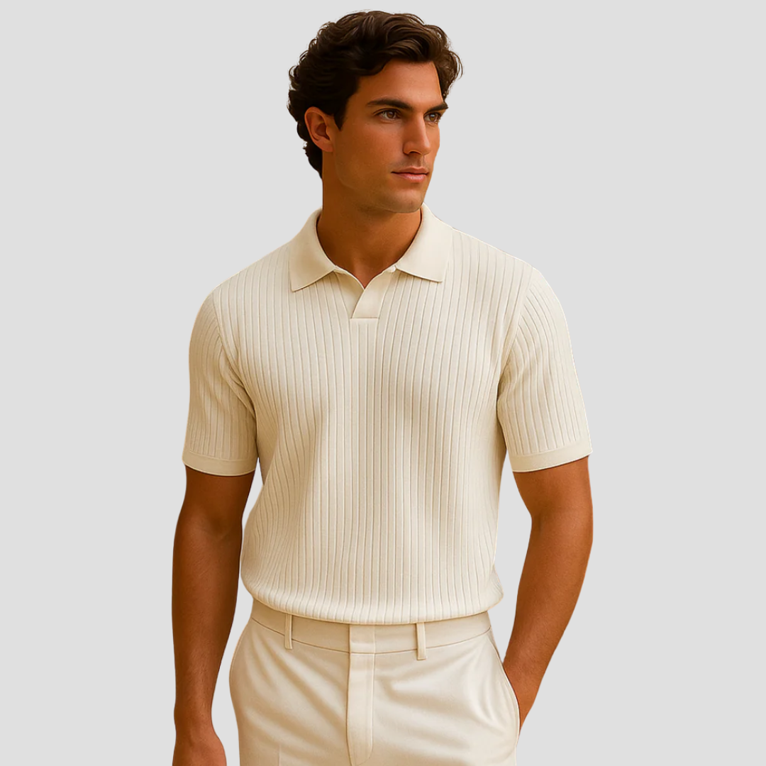 Evrard Polo Herren | Rippstrick, Leichter Sommer-Stil