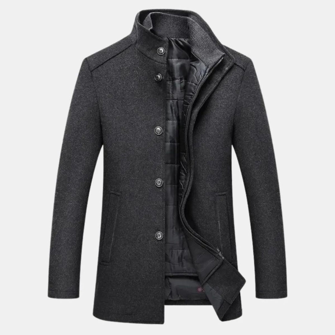 Herren Wollmantel Classic Winter | Tailored Stahlkragen Elegant