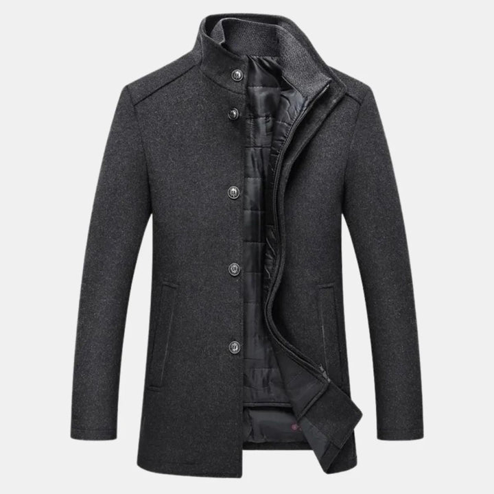 Herren Wollmantel Classic Winter | Tailored Stahlkragen Elegant
