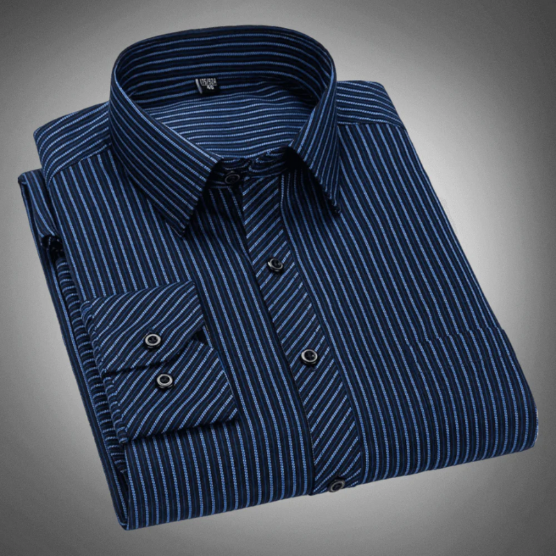 Gestreiftes Harold-Hemd für Herren | Klassisches Langarmhemd Regular Fit