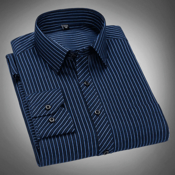 Gestreiftes Harold-Hemd für Herren | Klassisches Langarmhemd Regular Fit