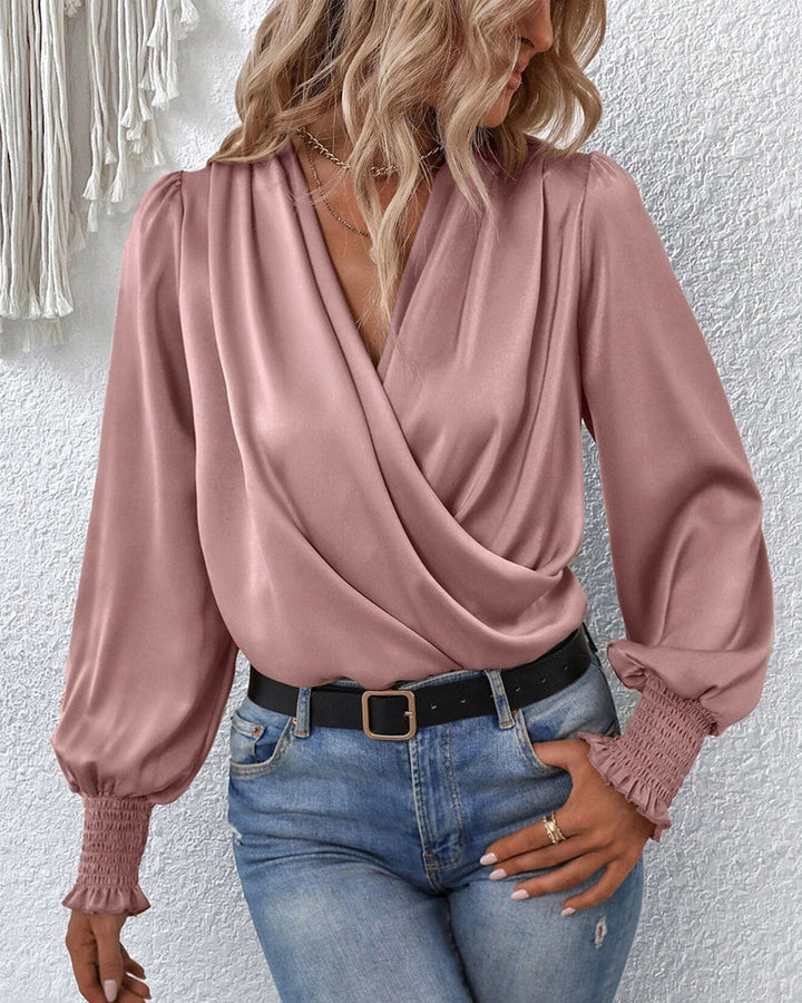 Boutique Elegante Bluse mit V-Ausschnitt | Raffinierter Stil und Komfort