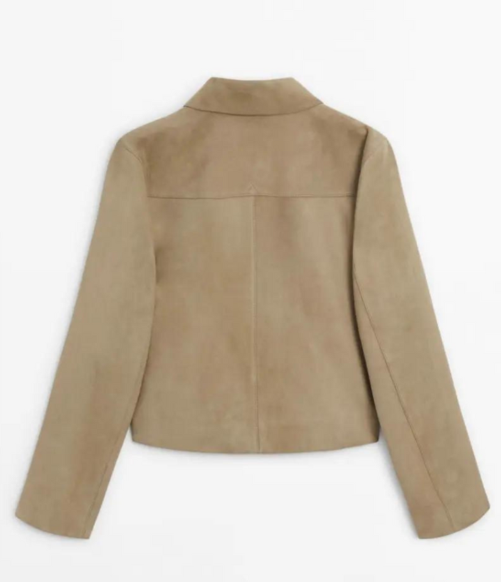 KARLY | Beige Lederjacke