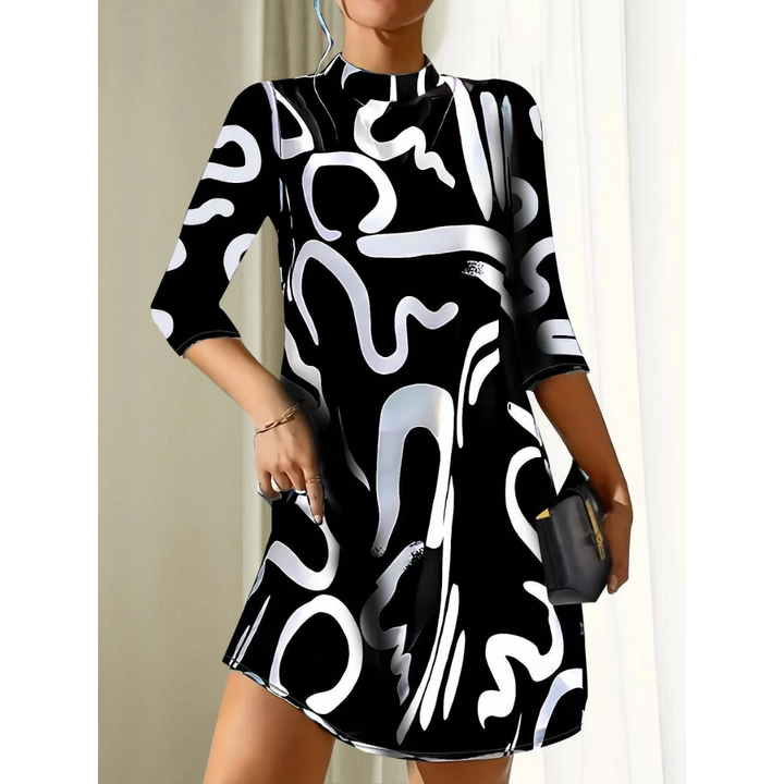 Stellah | 3/4 Ärmel Drucken Mini Kleid Für Frauen