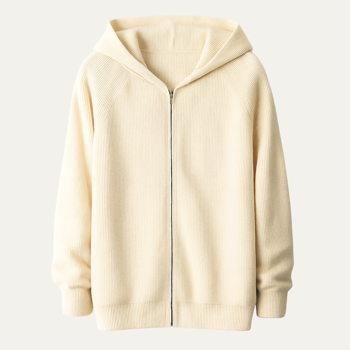 Merinowolle Zip Pullover Herren Luxus Kapuze Zip Kaschmir Weich