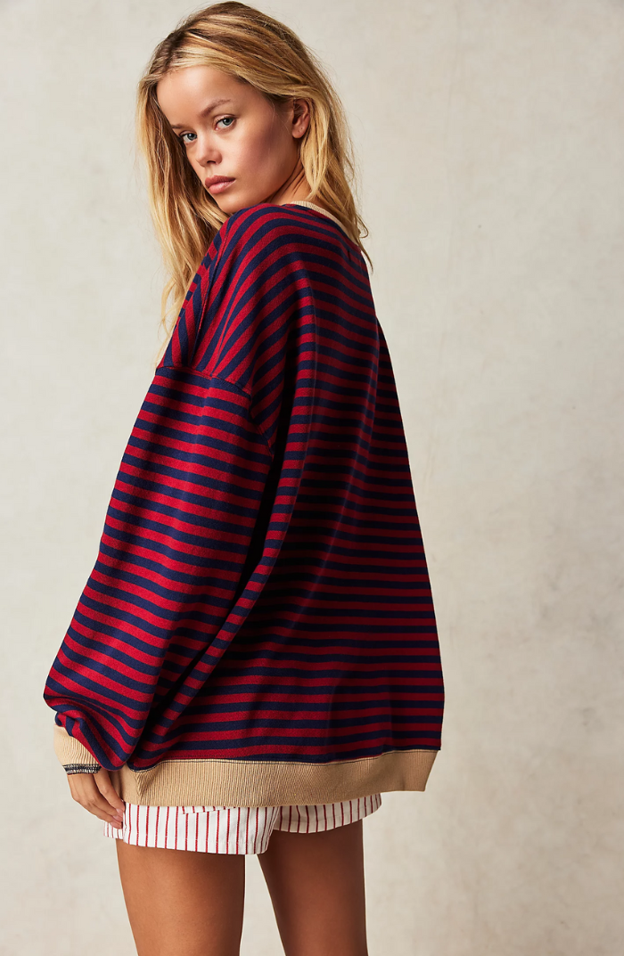 Elyna | Oversize Pullover mit Streifen - Das modische Must-Have der Saison