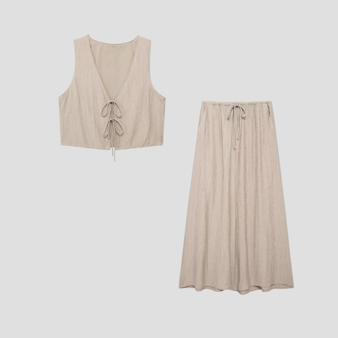 Seraphie Set Eleganter Midi-Rock für Frauen | Feminine Leichtigkeit & Sommerlicher Stil