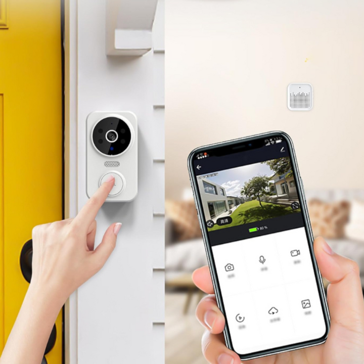 Timbre inteligente inalámbrico con sensor de movimiento y cámara HD