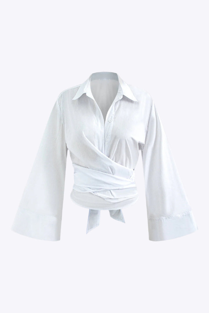 Zelina Damen Wickelhemd | Elegantes Blusenshirt mit V-Ausschnitt & lockerer Passform