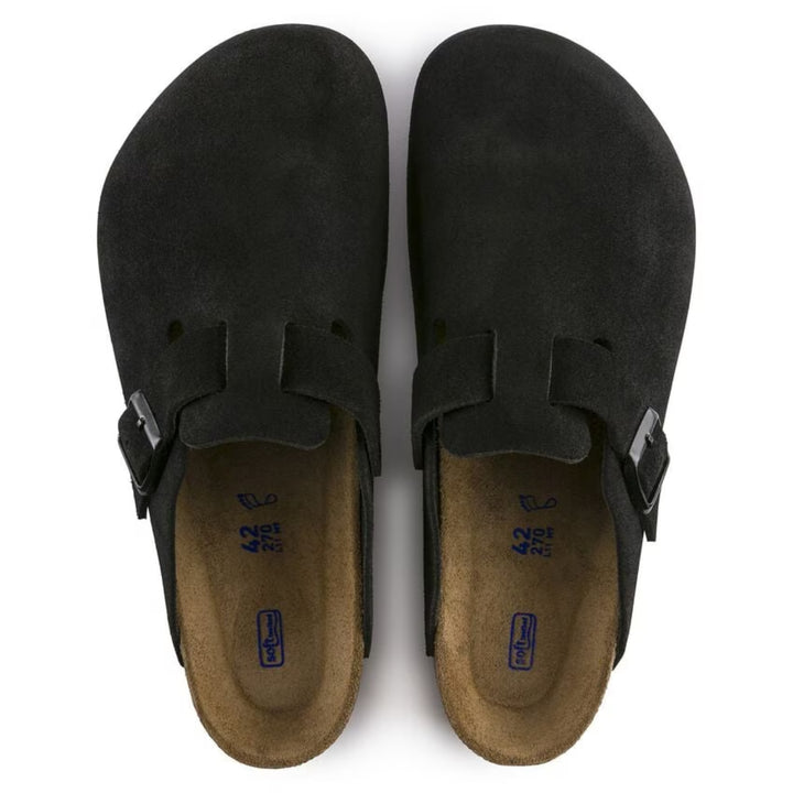 Boston Wildleder Schwarz | Klassische Clogs mit weichem Fußbett